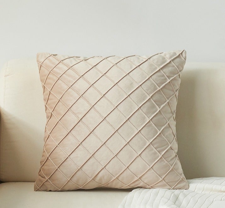 Set of 2,European Square Throw Pillow Cover 18x18 Inch - Thickened Dutch Velvet with 3D Diamond Shape Raised Front Hidden Zipper Closure Decorative Cushion Cover Only - Image 4